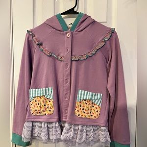 Girls adorable Matilda Jane sweater with amazing detailing